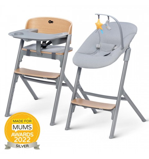 Kinderkraft Livy & Calmee - krzesełko do karmienia 4w1 | Calmee Grey